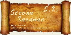 Stevan Karanac vizit kartica